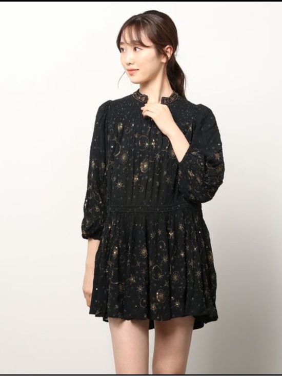 All Saints Dresses & Skirts - AllSaints Black Long-Sleeve Celestial Print Dress